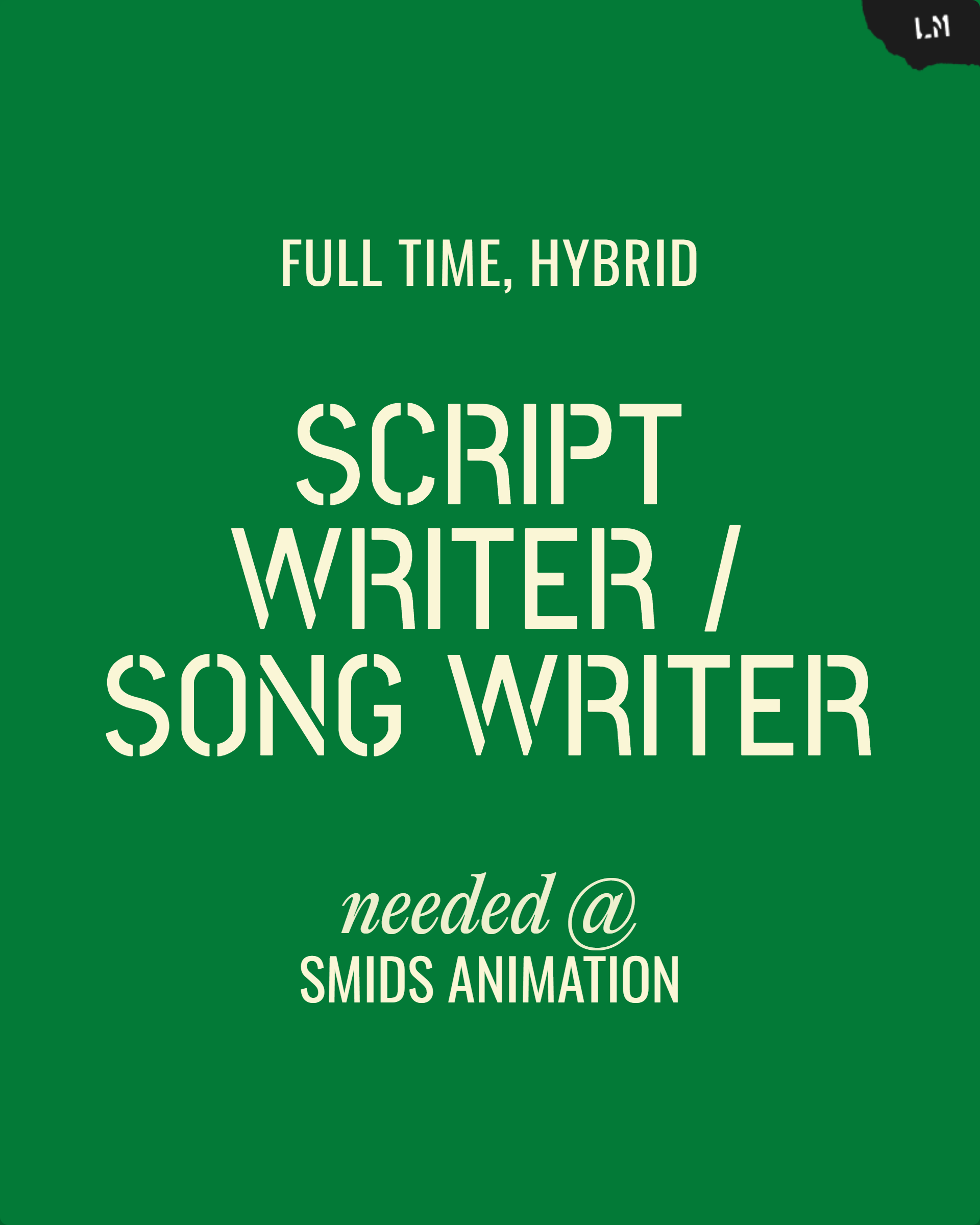 Script Writer / Song Writer Cover